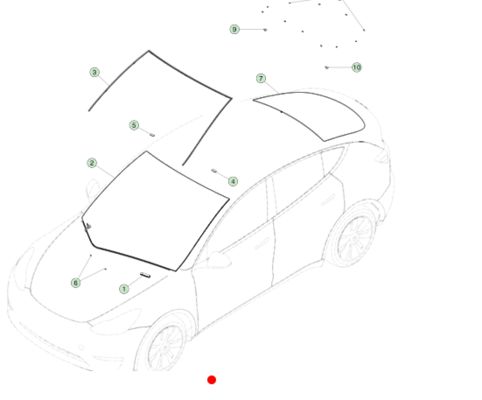 Tesla Modèle 3 2021-2023 Sceau du pare-brise 1524886-00-F