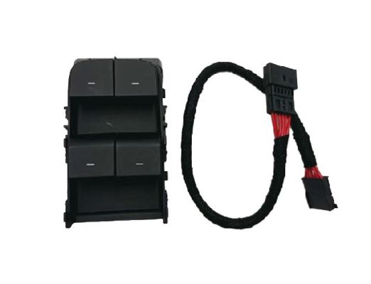 Interrupteur de vitre côté conducteur Tesla noir mat avec fil 1081037-02-G