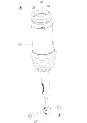 Module de ressort pneumatique adaptatif arrière gauche pour Tesla Model X - Aluminium