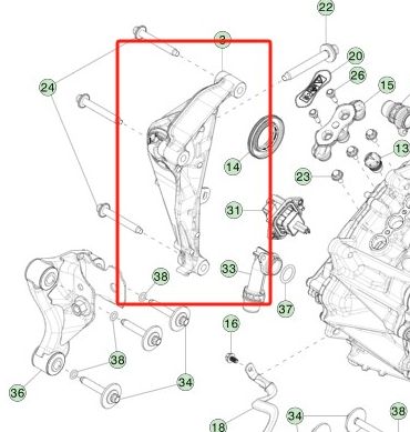 Tesla modèle 3/Y monture avant gauche assemblage 35x15x15cm alliage d'aluminium
