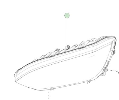 ENSEMBLE PHARE AVANT GAUCHE - CONDUITE À GAUCHE - RÉGLAGE HAUT GAUCHE POUR M3 (2015-2021) 1034318-00-E