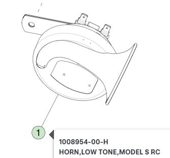 HORN,LOW TONE,MODEL S RC  FOR TESLA MODEL S (2012-2021) 1008954-00-H